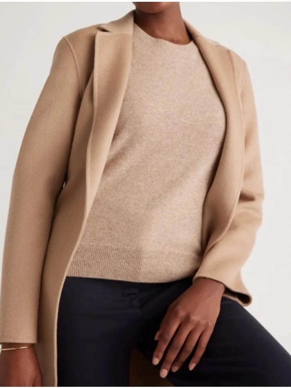 Quince Beige Crewneck Sweater